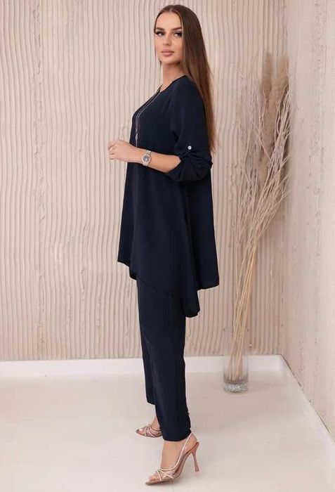 Elegancki luźny komplet damski na wesele na poprawiny na uroczystosc