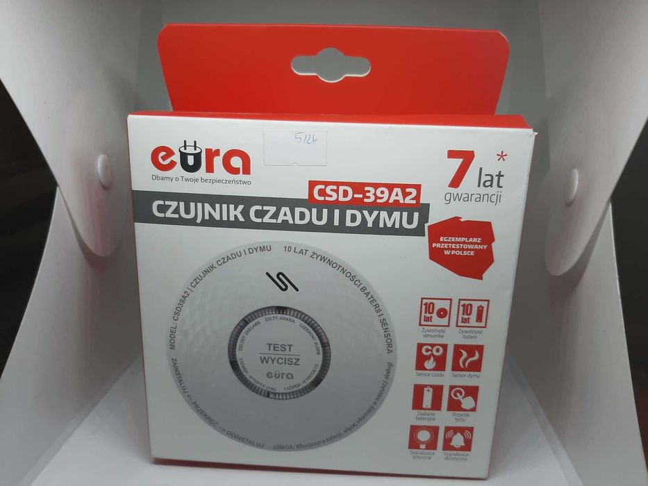 CZUJNIK czadu i dymy  ''EURA'' CSD-39A2 Nowy