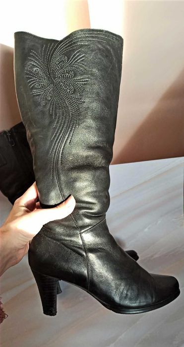 сапожки жіночі зимові шкіряні (Натуральна шкіра, Натуральна Цигейка)