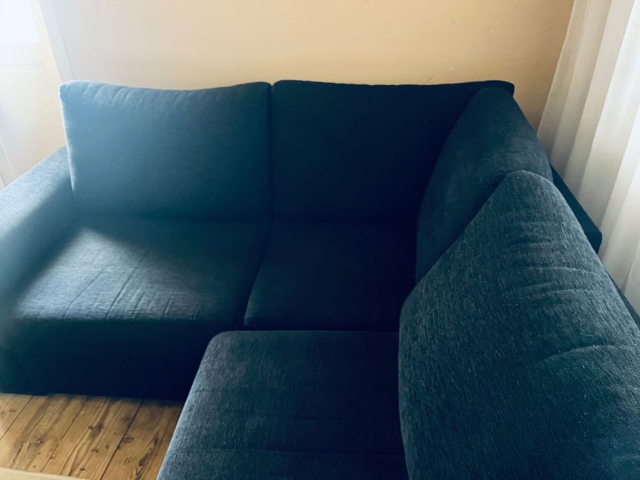 Sofá Preto 3 lugares em L