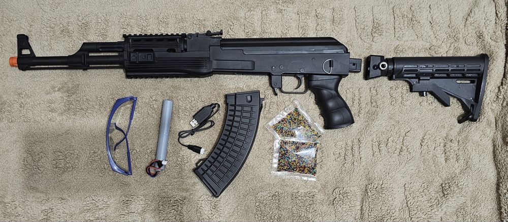 Игрушечный Автомат Гель Бластер на Орбизах АК-47 + 20 тысяч орбизов PRO BLACK