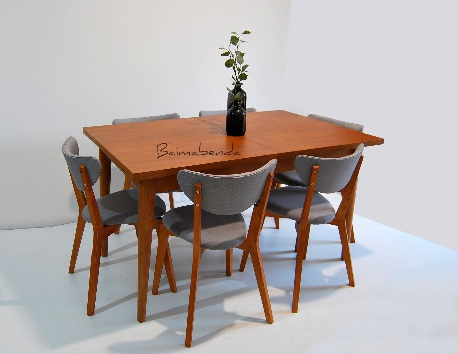 Mesa de jantar extensível retro vintage estilo nórdico