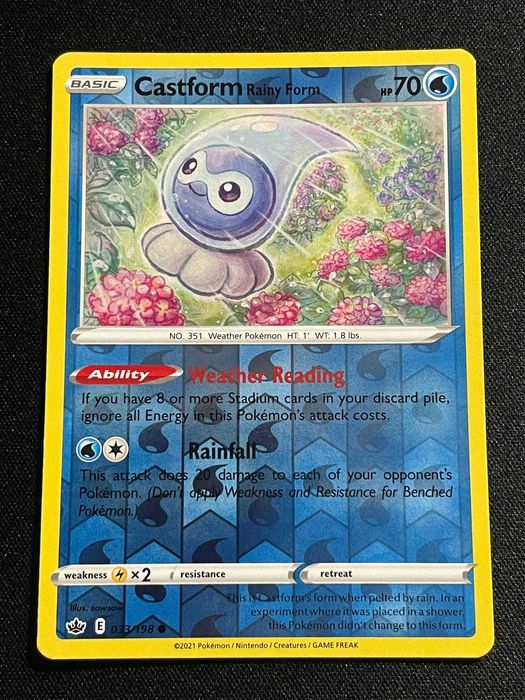 Carta Pokémon CastForm Rainy Form 33/198 Chilling Reign