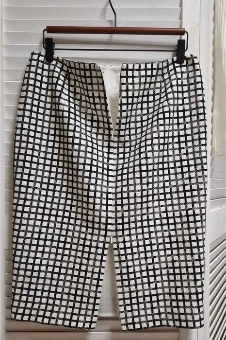 Юбка Max Mara Studio в клетку хлопковая миди прямая классическая