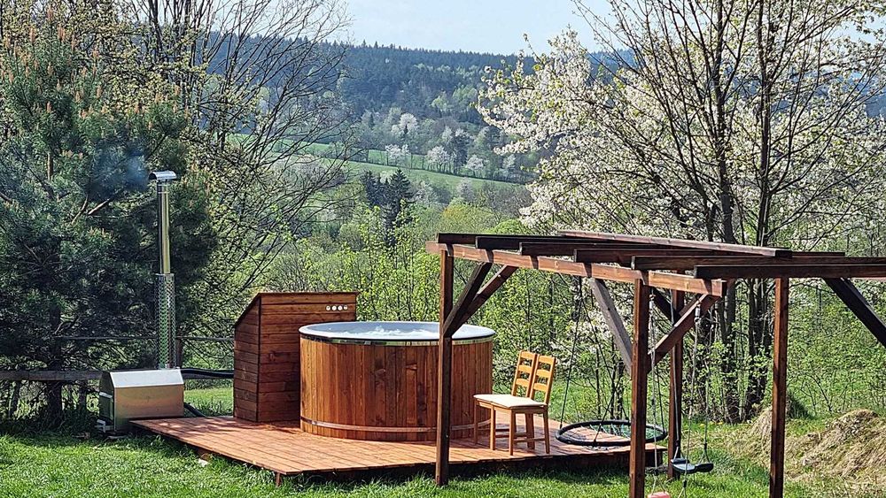 domek w górach z jacuzzi, na wyłączność z balią