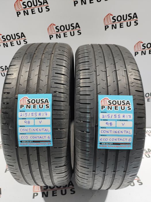 2 pneus semi novos 215-55R17 Continental - Oferta dos Portes