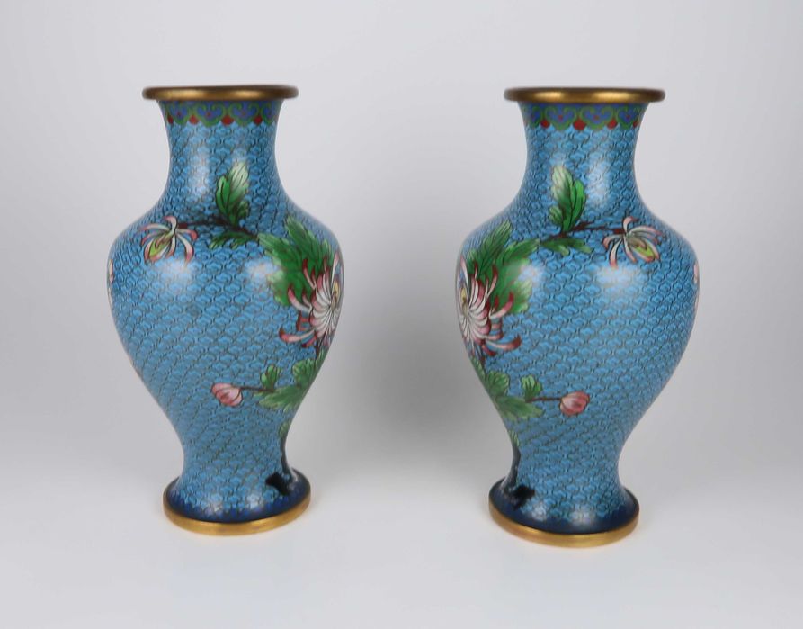 Par de Jarras Cloisonné China 17 cm