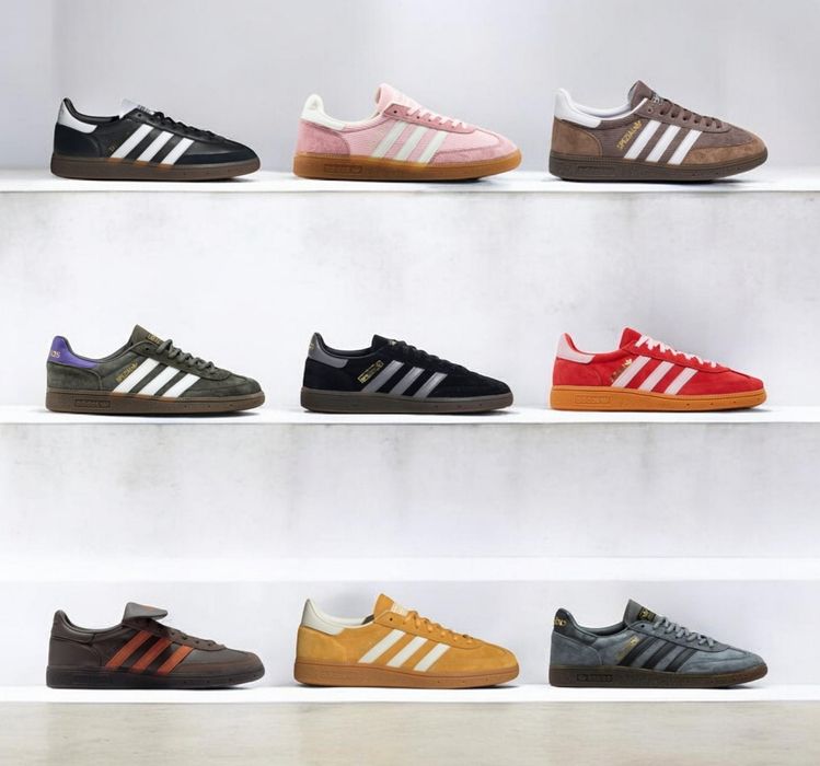 р36-45 Кросівки Adidas Spezial Handball Black White Beige Red Green