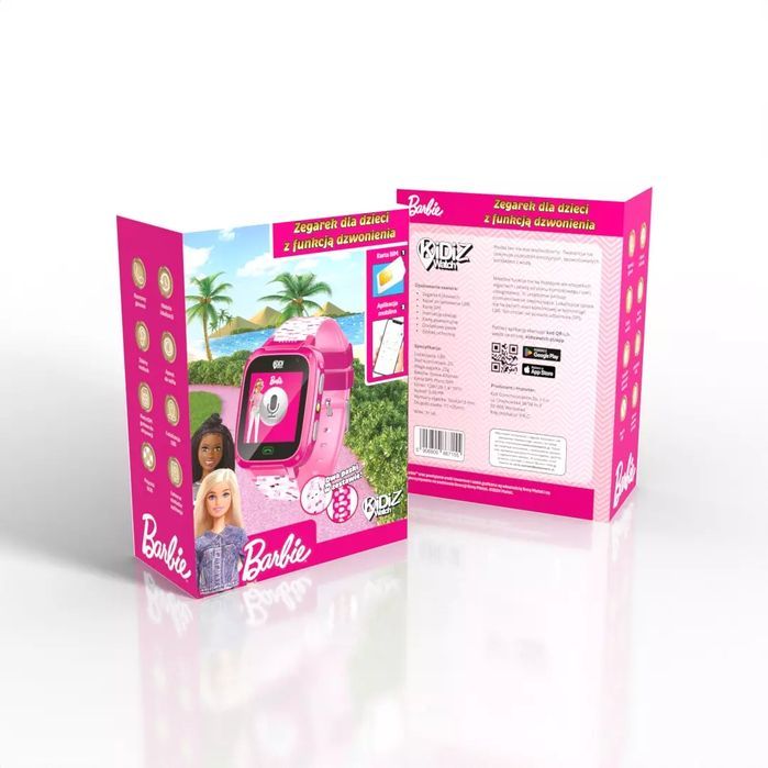 Smartwatch dla dziecka z połączeniami głosowymi KiDiZ Barbie. KidiZ