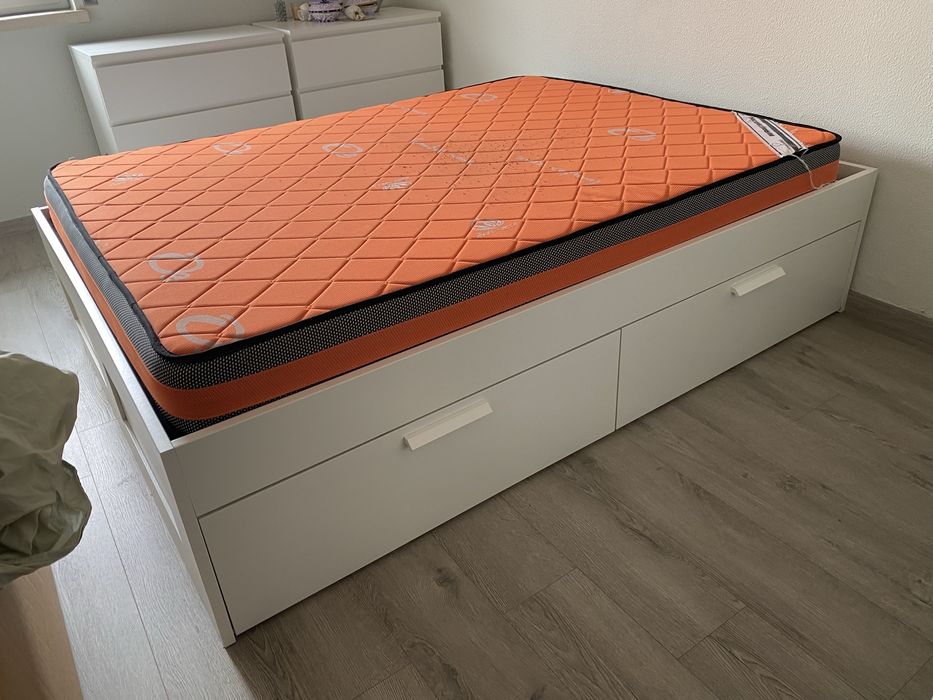 Cama BRIMNES + Colchão Incluído + Extrato