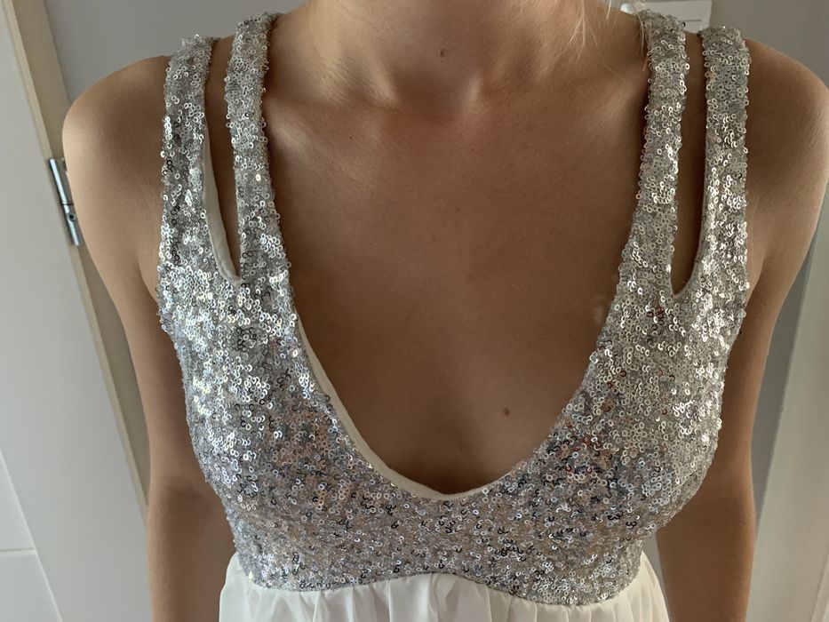 Elegancka sukienka ASOS na wesele, studniowke rozm. 34