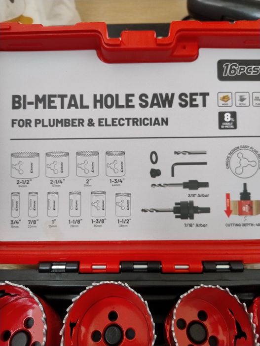Milwaukee,BOSCH ,DEWALT ,MAKITA коронки біметал 16шт