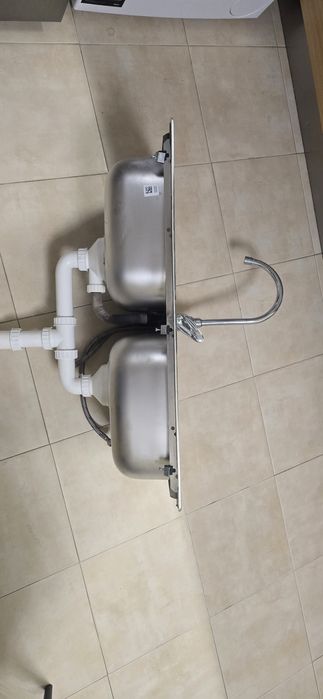 Lava-loiça Inox RODI Line 80 – 2 Cubas + Torneira + Sifão (80x45cm)