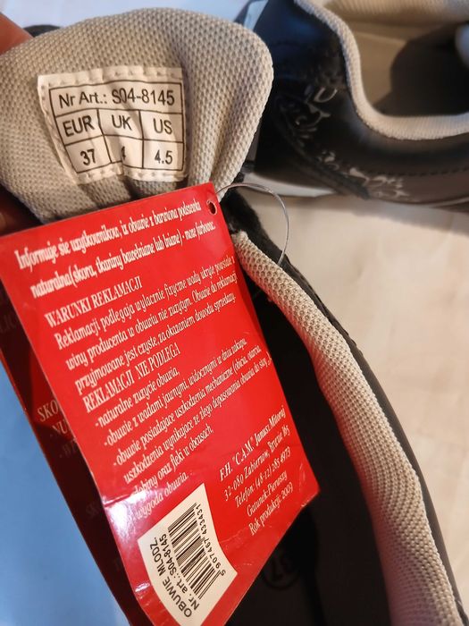 Buty damskie 37 24cm czarne skórzane McArthur MC15