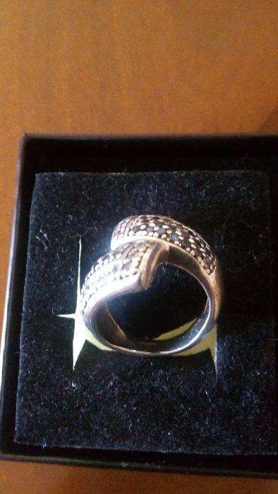 Anel e brincos em prata com zircónias