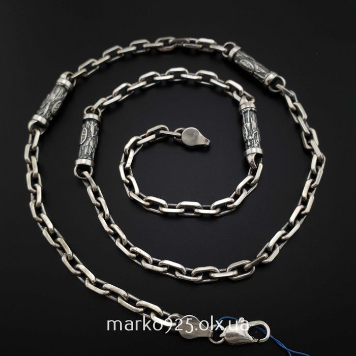 Чоловіча срібна цепочка ланцюжок якірного плетіння 925 проба Архангел