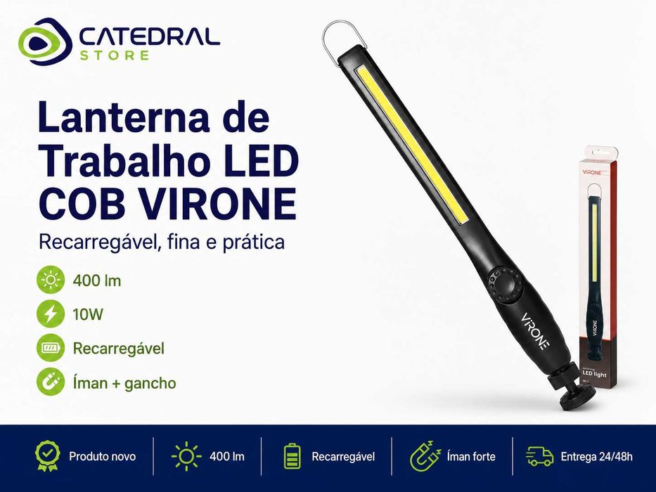 Lanterna de Trabalho LED COB 10W 400lm Recarregável VIRONE
