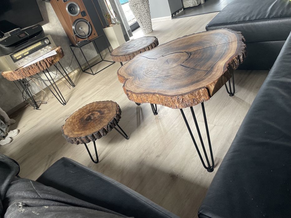 PROMOCJA Stoliki debowy stół kawowy loft dąb