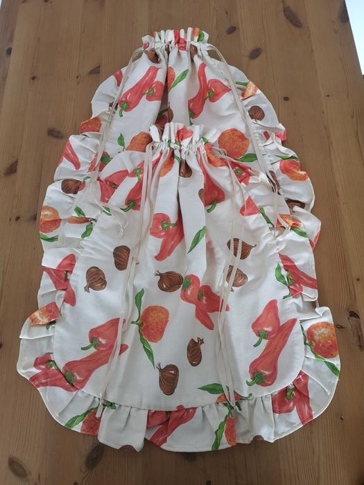 Conjunto de dois sacos em tecido com padrão