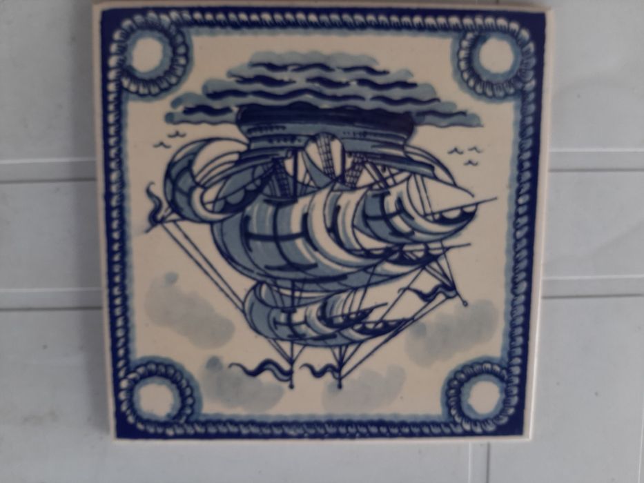 Azulejo pintado à mão, 15x15cm