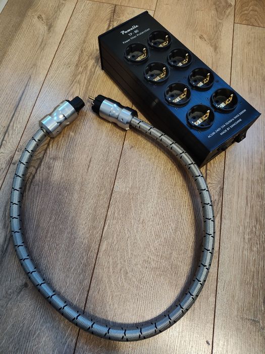 Listwa zasilająca Pawalle tp-80 i kabel zasilający audiocrast p105