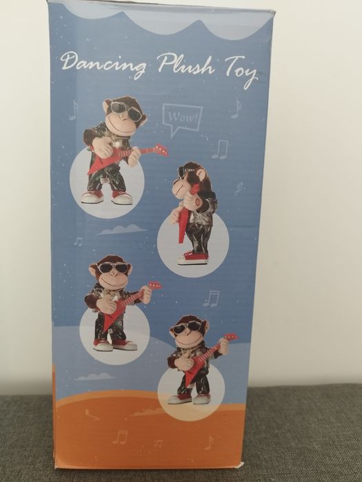 Tańcząca małpa z gitarą, pluszowa zabawka