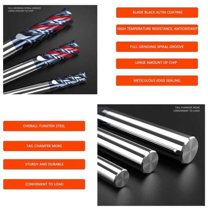 Frez palcowy CNC 3mm x 50mm 4-ostrzowy CREEYA