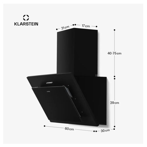 Вытяжка кухонна Klarstein Athena 60 см 404,4 м3/ч! из Германии!