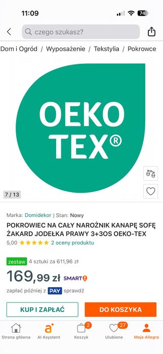 Pokrowiec na kanapę narożną