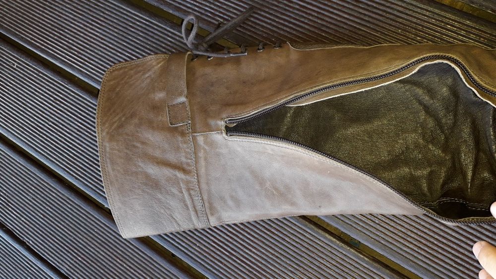 Botas altas pele genuína