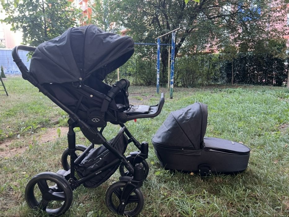 Дитячий візочок 2 в 1 Angelina Amica (графіт), після 1 дитини