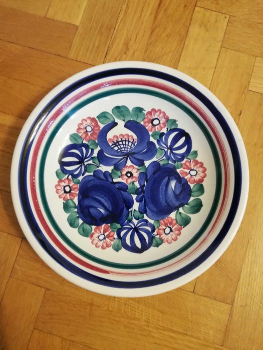 Talerz dekoracyjny na ścianę "Włocławek" Ręcznie malowany Vintage