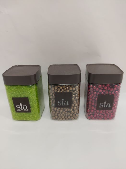 Conjunto 3 frascos com pérolas e cristais