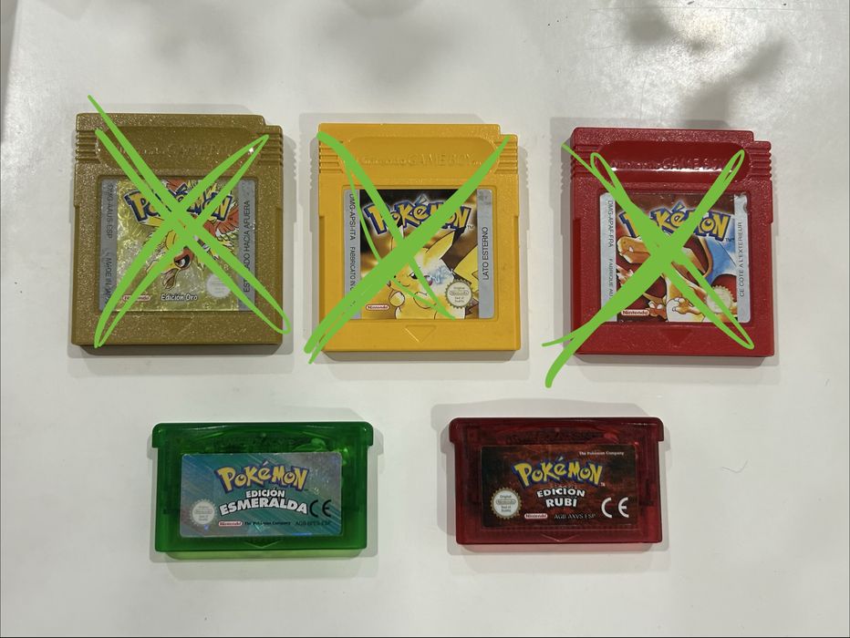 Pokémon Esmeralda, Pokemon Rubi, Pokemon Amarelo e Pokemon Red