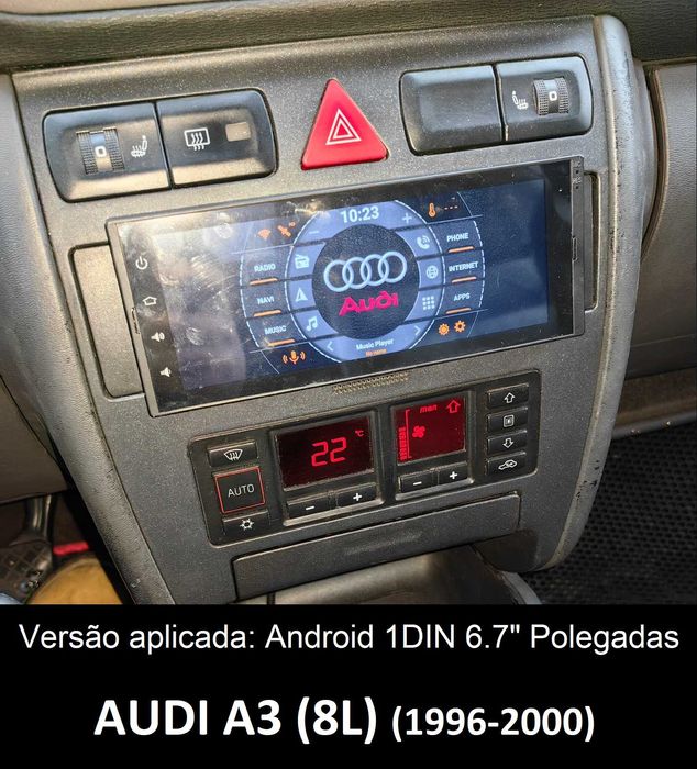 (NOVO) Rádio 1DIN • AUDI A2/A3/A4/A6/A8 • Android GPS (2DIN)