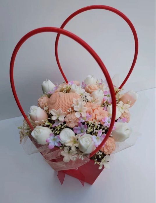 Flower box candle-róża