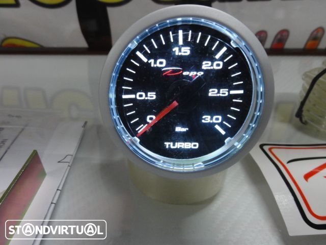 Manômetro da Pressão do Turbo 3 bar Fundo Preto c/iluminaçao led branco Depo Racing Japan 52mm de diametro c/2 anos de garantia