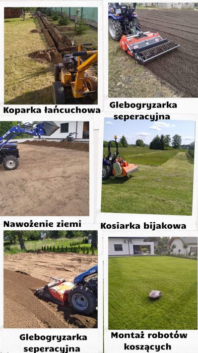 Równanie terenu, nawadnianie, sianie trawy