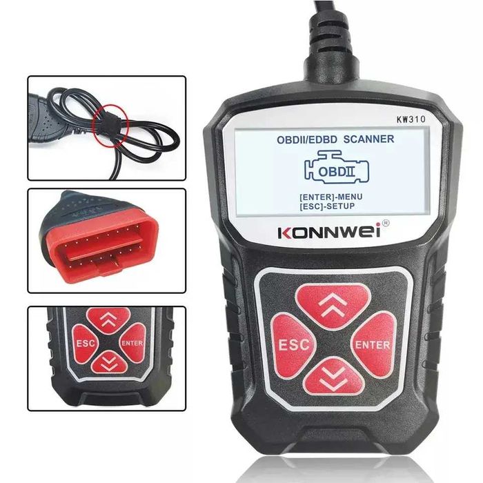 Диагностический сканер адаптер Konnwei KW310 CAN OBDII + EOBD диагност