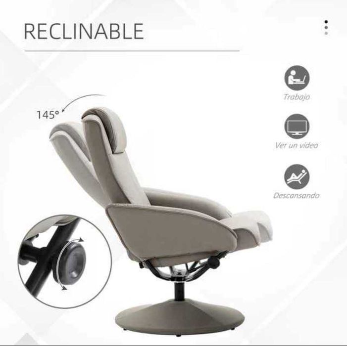 poltronas relax reclinável até 145° com apoio para os pés (preco cada)