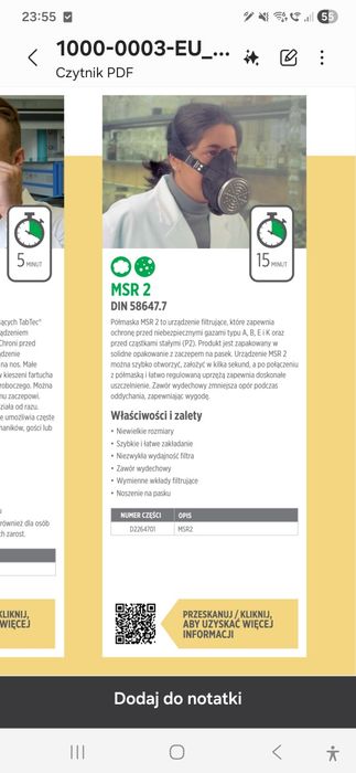 Maska ucieczkowa MSA AUER   MSR 2