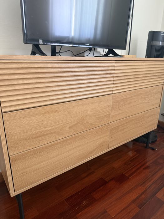 Cómoda de quarto NOVA - 6 gavetas cor madeira natural - klast home - 120x78