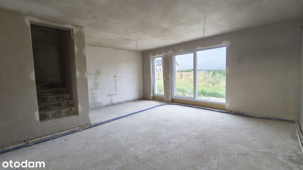 Nowoczesny dom w zabudowie bliźniaczej 115m² z pompą ciepła
