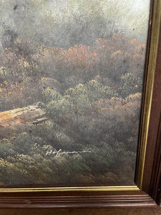 Pintura a óleo sobre tela com moldura