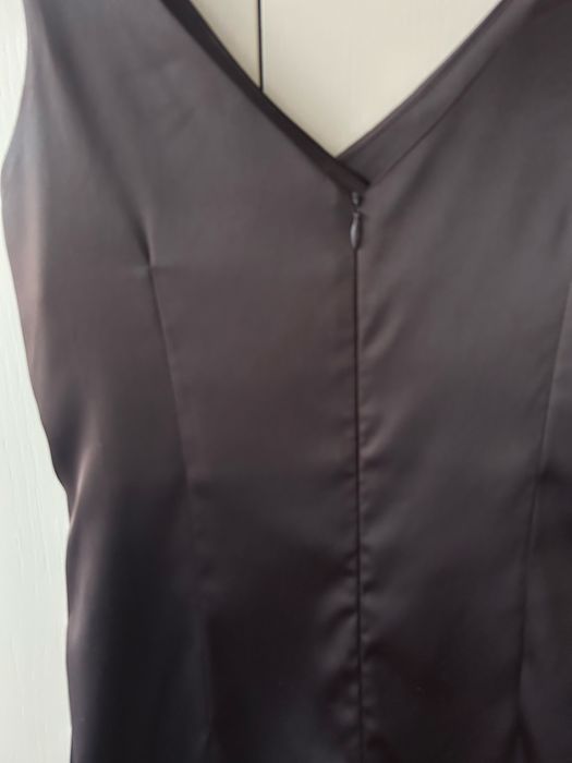 Sukienka - rozm. 38, satyna w czekoladowym brązie