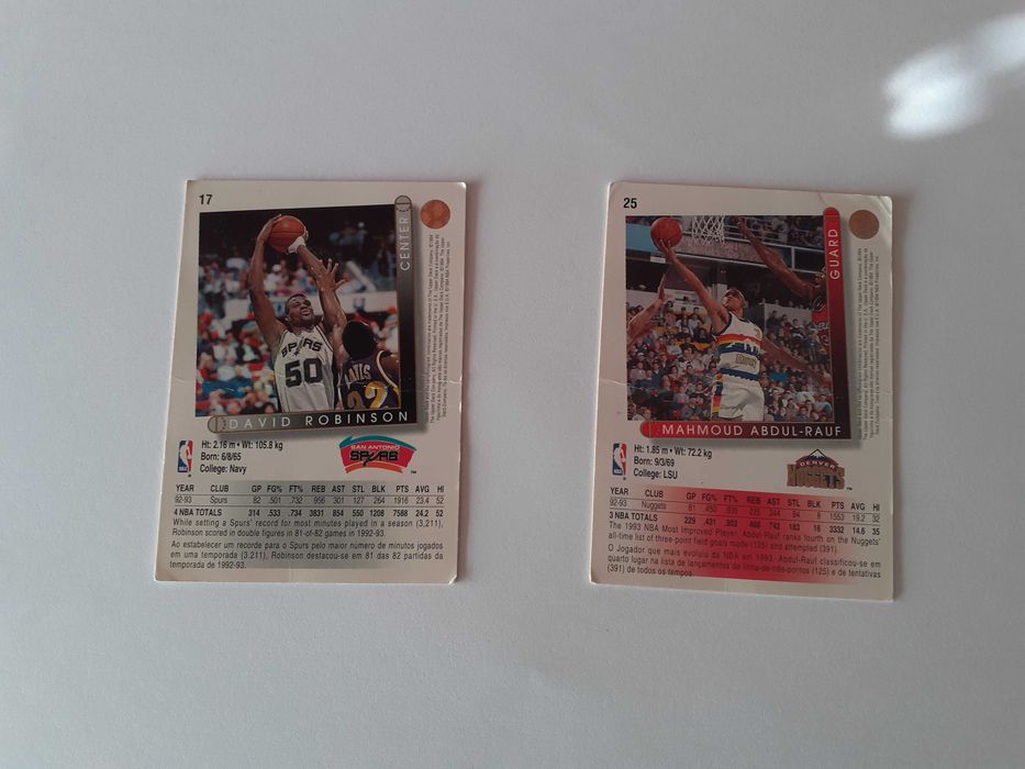 2 Cartas NBA 1994 Upper Deck
