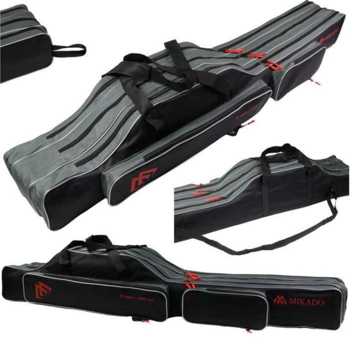 Pokrowiec Wędkarski na Wędki 3 Komorowy 130 cm Wodoodporny Prezent