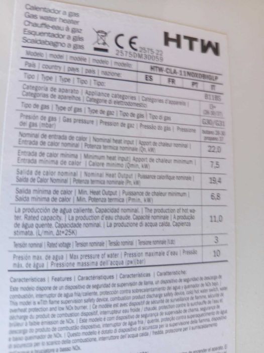 Esquentador HTW KERO 11L