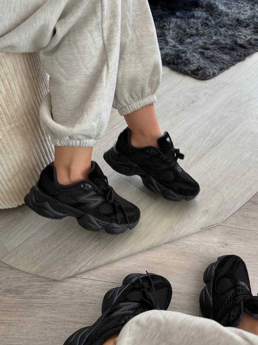 ТОП ПРОДАЖ!New Balance 9060 Triple Black 36 37 38 39 40 41 42 43 44 45