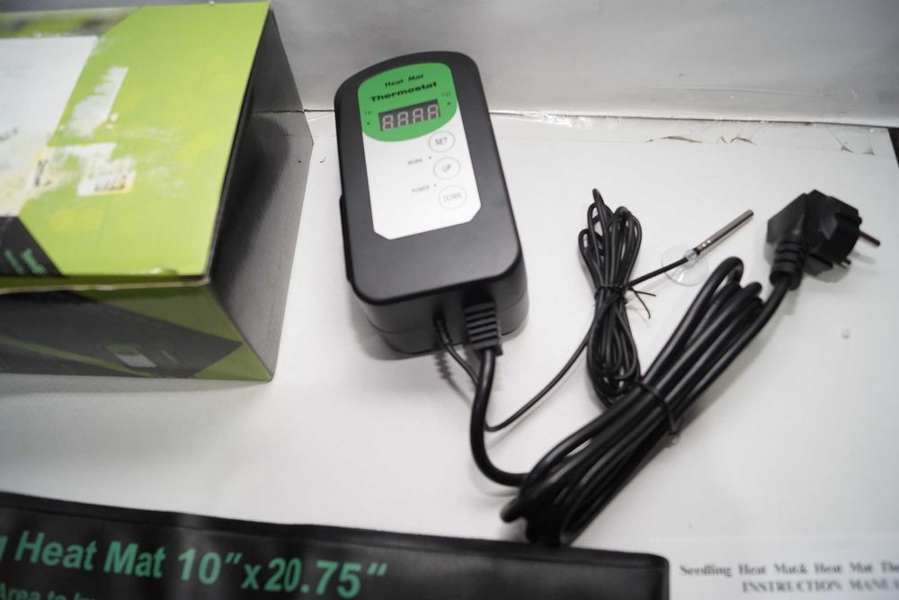 RIOGOO Zestaw mata grzewcza do szklarni sterownik maty 25cm x 53cm